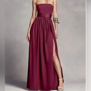 Wine Vera Wang White Label bridesmaid strapless dress with pockets